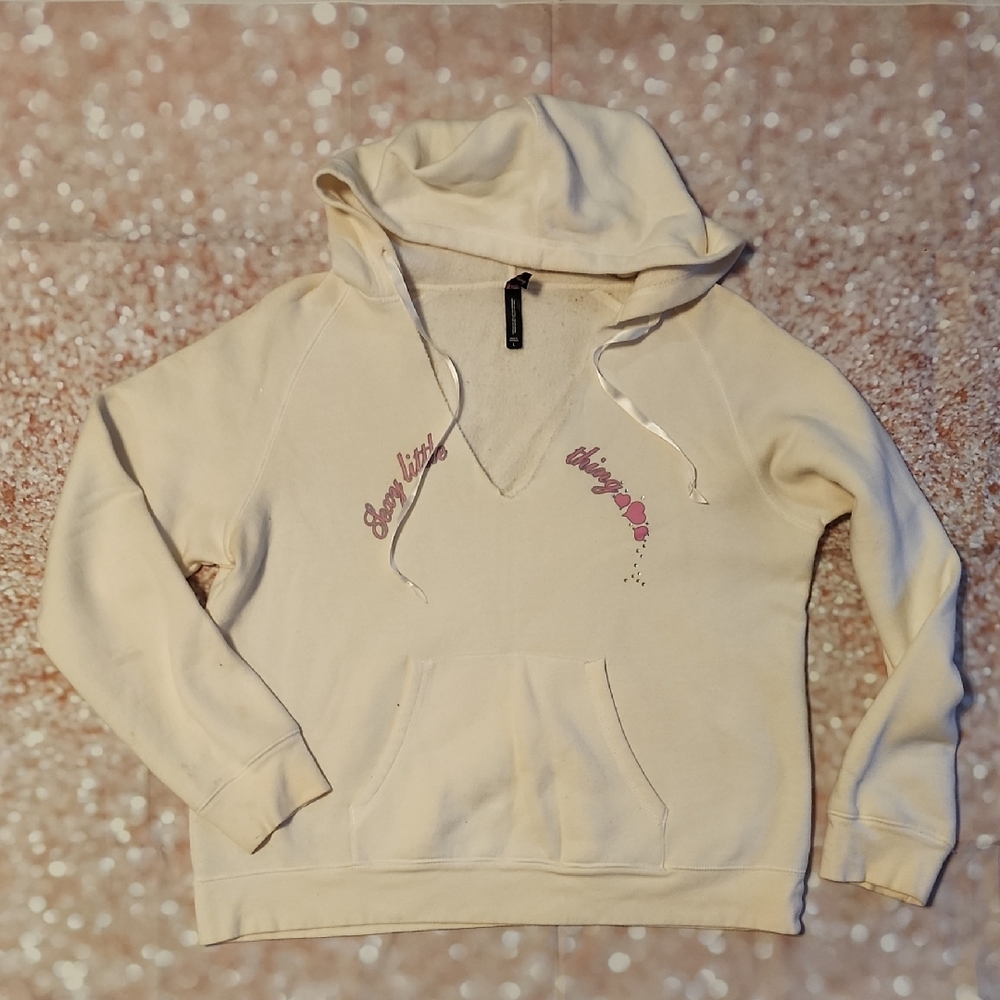 Victoria's Secret Cream and Pink Hoodie Sweater